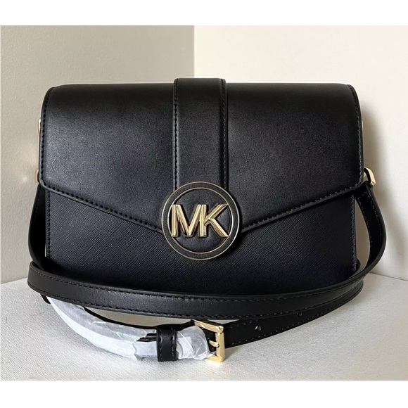 New Michael Kors Carmen Medium Convertible Shoulder Bag Black - Picture 2 of 8